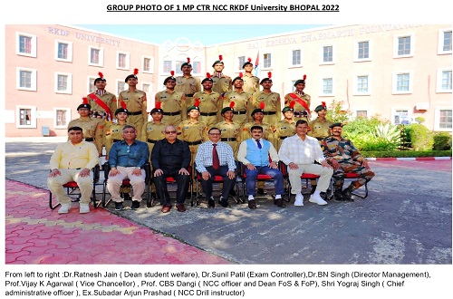 GROUP PHOTO OF 1 MPCTR NCC RKDF University, BHOPAL 2022